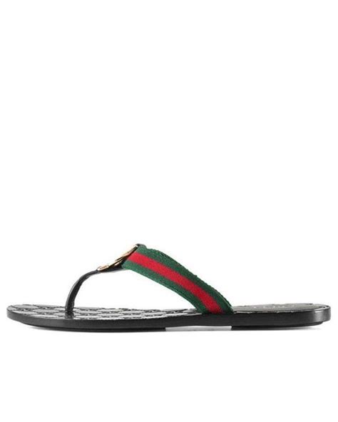 gucci web thong sandals|Black Leather Web And Thong Sandal .